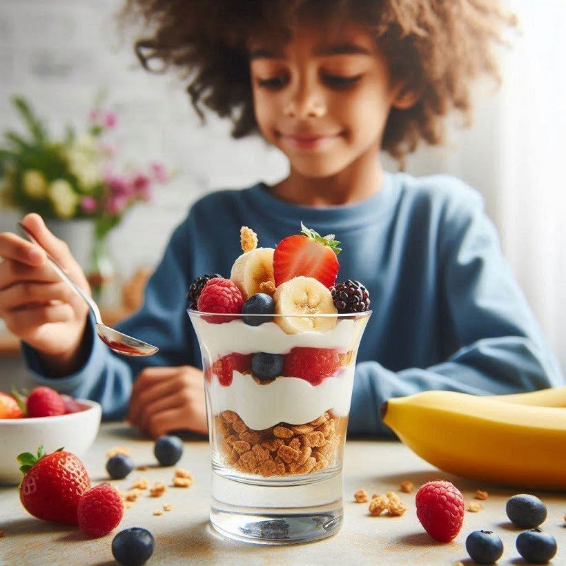 Healthy Snack for Kids - Fruit and Yogurt Parfait