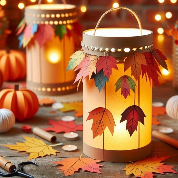 DIY Paper Autumn Lanterns: Cozy Craft For Kids